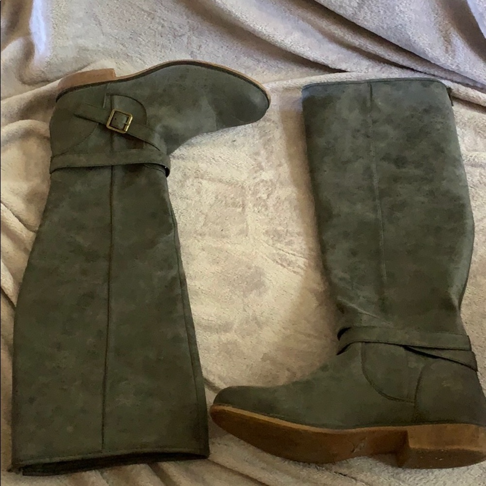 Knee high zip up boots